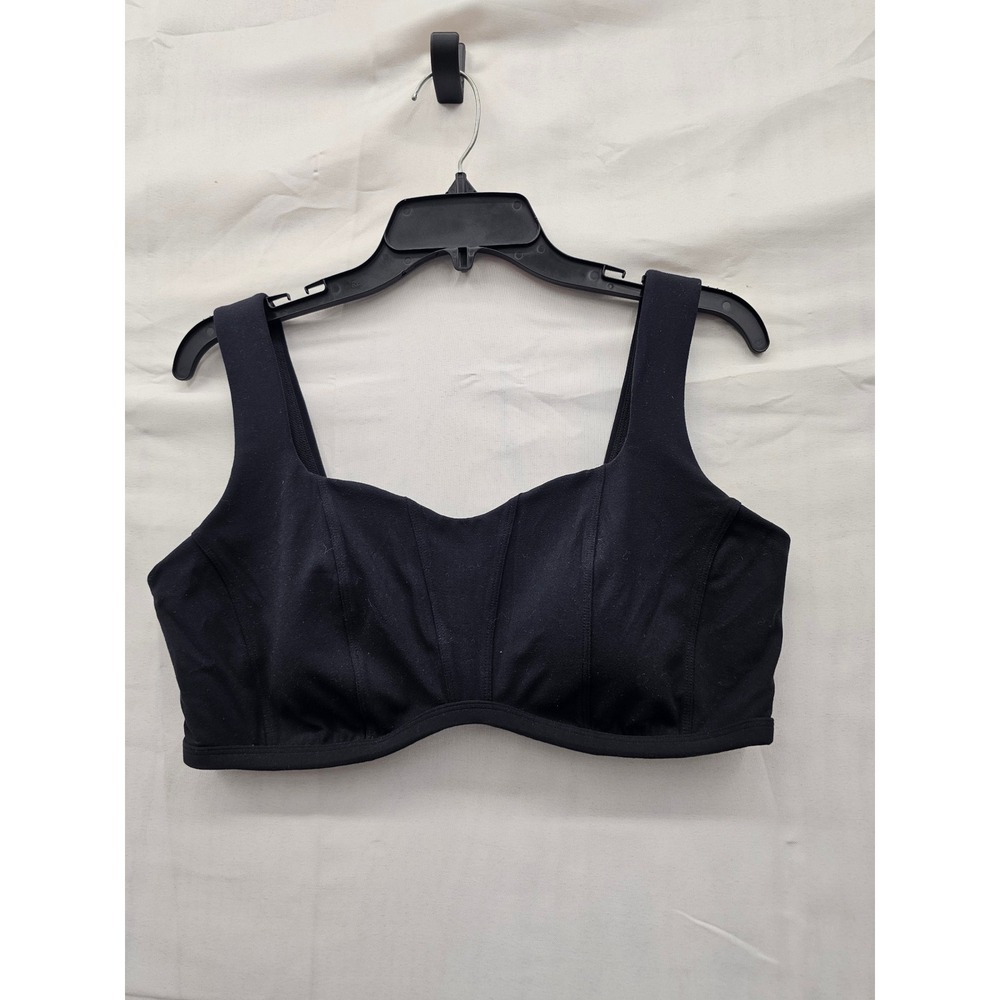 All in Motion Womens Sports Bra Black Nylon Blend Athletic Workout Size XL